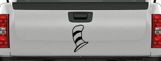 Dr Seuss Cat in the Hat Cartoons Car or Truck Window Decal Sticker (Black)