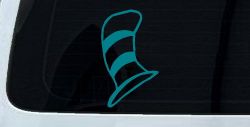 Dr Seuss Cat in the Hat Cartoons Car or Truck Window Vinyl Decal Sticker (Turquoise Blue)