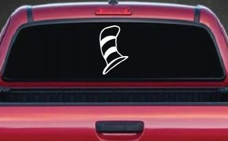 Dr Seuss Cat in the Hat Cartoons Car or Truck Window Decal Sticker