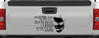 Joker I'm Different You Are All The Same Car or Truck Window Decal Sticker (Black)