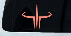 Quake 3 Logo Sci Fi Car or Truck Window Decal Sticker (Coral)