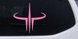 Quake 3 Logo Sci Fi Car or Truck Window Decal Sticker (Pink)