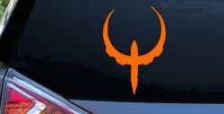 Quake Logo Sci Fi Car or Truck Window Decal Sticker (Orange)