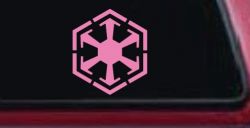 Star Wars Sith Empire Symbol Logo Sci Fi Car or Truck Window Decal Sticker (Pink)