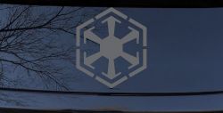 Star Wars Sith Empire Symbol Logo Sci Fi Car or Truck Window Decal Sticker (Silver)