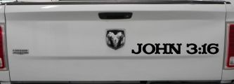 John 3:16 Christian Car or Truck Window Decal Sticker (Black)