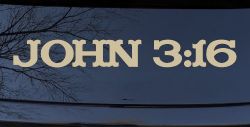 John 3:16 Christian Car or Truck Window Decal Sticker (Desert Sand)