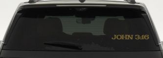 John 3:16 Christian Car or Truck Window Vinyl Decal Sticker (Gold)