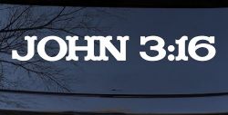 John 3:16 Christian Car or Truck Window Decal Sticker