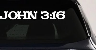 John 3:16 Christian Car or Truck Window Vinyl Decal Sticker