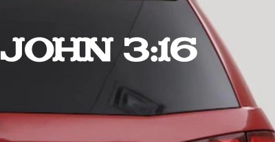 John 3:16 Christian Car or Truck Window Vinyl Decal Sticker