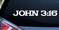 John 3:16 Christian Car or Truck Window Decal Sticker