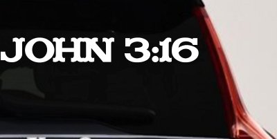 John 3:16 Christian Car or Truck Window Vinyl Decal Sticker