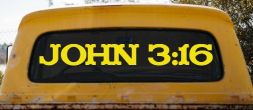 John 3:16 Christian Car or Truck Window Decal Sticker (Yellow)
