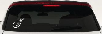 Bite me Funny Fishing Hook Fishing Car or Truck Window Decal Sticker (White)
