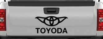 TOYODA Toyota Yoda Funny Car or Truck Window Decal Sticker (Black)