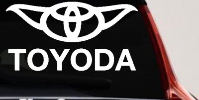 TOYODA Toyota Yoda Funny Car or Truck Window Vinyl Decal Sticker