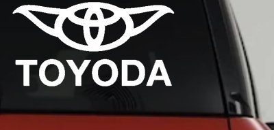 TOYODA Toyota Yoda Funny Car or Truck Window Vinyl Decal Sticker
