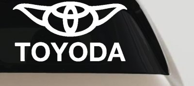 TOYODA Toyota Yoda Funny Car or Truck Window Vinyl Decal Sticker