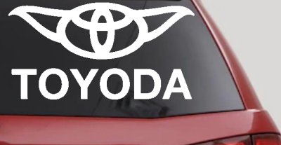 TOYODA Toyota Yoda Funny Car or Truck Window Vinyl Decal Sticker