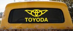 TOYODA Toyota Yoda Funny Car or Truck Window Decal Sticker (Yellow)