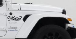 Blessed Christian Car or Truck Window Vinyl Decal Sticker (Black)