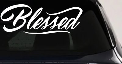 Blessed Christian Car or Truck Window Vinyl Decal Sticker