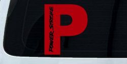 Powerstroke Diesel Big P Off Road Car or Truck Window Decal Sticker (Red)