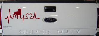 Pit Bull Pitbull Love Heartbeat Lifeline Monitor Car or Truck Window Vinyl Decal Sticker (Burgundy)