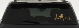 Pit Bull Pitbull Love Heartbeat Lifeline Monitor Car or Truck Window Decal Sticker (Light Brown)