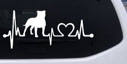 Pit Bull Pitbull Love Heartbeat Lifeline Monitor Car or Truck Window Decal Sticker