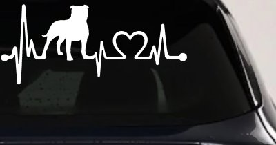 Pit Bull Pitbull Love Heartbeat Lifeline Monitor Car or Truck Window Vinyl Decal Sticker