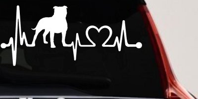 Pit Bull Pitbull Love Heartbeat Lifeline Monitor Car or Truck Window Vinyl Decal Sticker