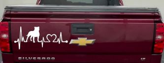 Pit Bull Pitbull Love Heartbeat Lifeline Monitor Car or Truck Window Decal Sticker (White)