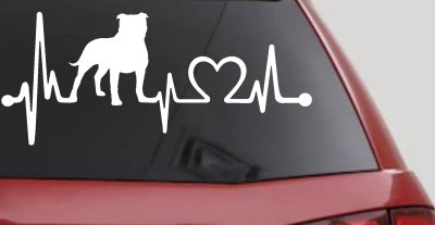 Pit Bull Pitbull Love Heartbeat Lifeline Monitor Car or Truck Window Vinyl Decal Sticker
