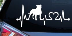 Pit Bull Pitbull Love Heartbeat Lifeline Monitor Car or Truck Window Decal Sticker