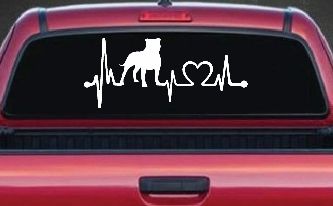 Pit Bull Pitbull Love Heartbeat Lifeline Monitor Car or Truck Window Decal Sticker