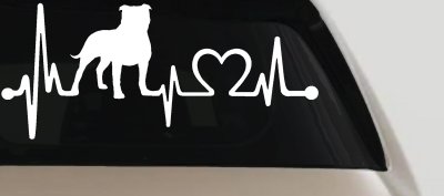 Pit Bull Pitbull Love Heartbeat Lifeline Monitor Car or Truck Window Vinyl Decal Sticker