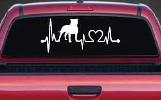 Pit Bull Pitbull Love Heartbeat Lifeline Monitor Car or Truck Window Decal Sticker