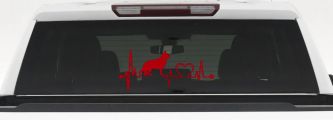 German Shepherd Love Heartbeat Monitor Car or Truck Window Vinyl Decal Sticker (Red)