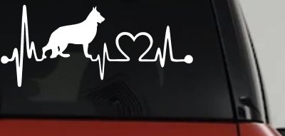 German Shepherd Love Heartbeat Monitor Car or Truck Window Vinyl Decal Sticker