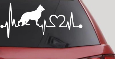 German Shepherd Love Heartbeat Monitor Car or Truck Window Vinyl Decal Sticker