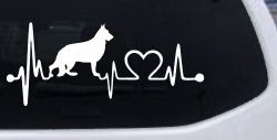 German Shepherd Love Heartbeat Monitor Car or Truck Window Decal Sticker