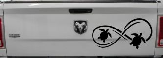 Sea Turtle Infinity Car or Truck Window Decal Sticker (Black)