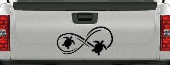 Sea Turtle Infinity Car or Truck Window Vinyl Decal Sticker (Black)