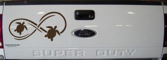 Sea Turtle Infinity Car or Truck Window Vinyl Decal Sticker (Brown)