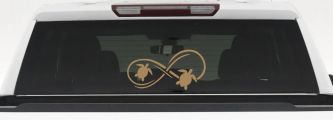 Sea Turtle Infinity Car or Truck Window Vinyl Decal Sticker (Light Brown)