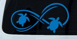 Sea Turtle Infinity Car or Truck Window Decal Sticker (Sky Blue)