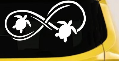Sea Turtle Infinity Car or Truck Window Vinyl Decal Sticker