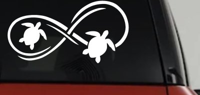 Sea Turtle Infinity Car or Truck Window Vinyl Decal Sticker